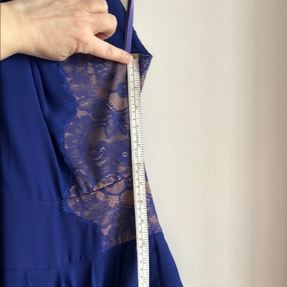Women's BGBG Maxazria dress, orient blue, lace, knee length, dressy flowy short - Picture 14 of 16